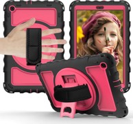 NIKCORP Robusna zaštitna maska za iPad 6/5 9,7" s rotirajućim stalkom i naramenicom otporna na udarce, roza